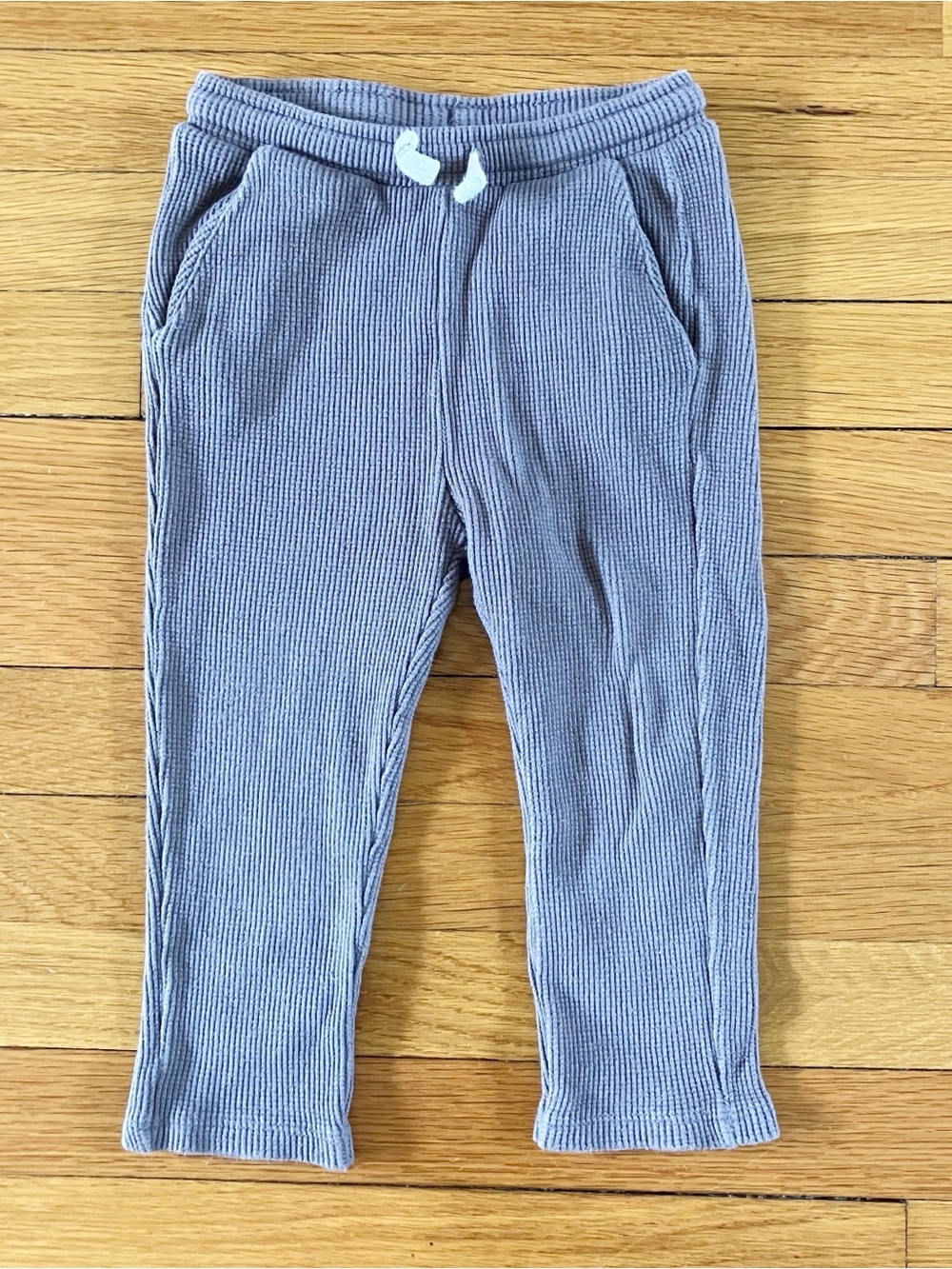 Zara Grey Soft Cozy Drawstring Thermal Cotton Pants 2-3